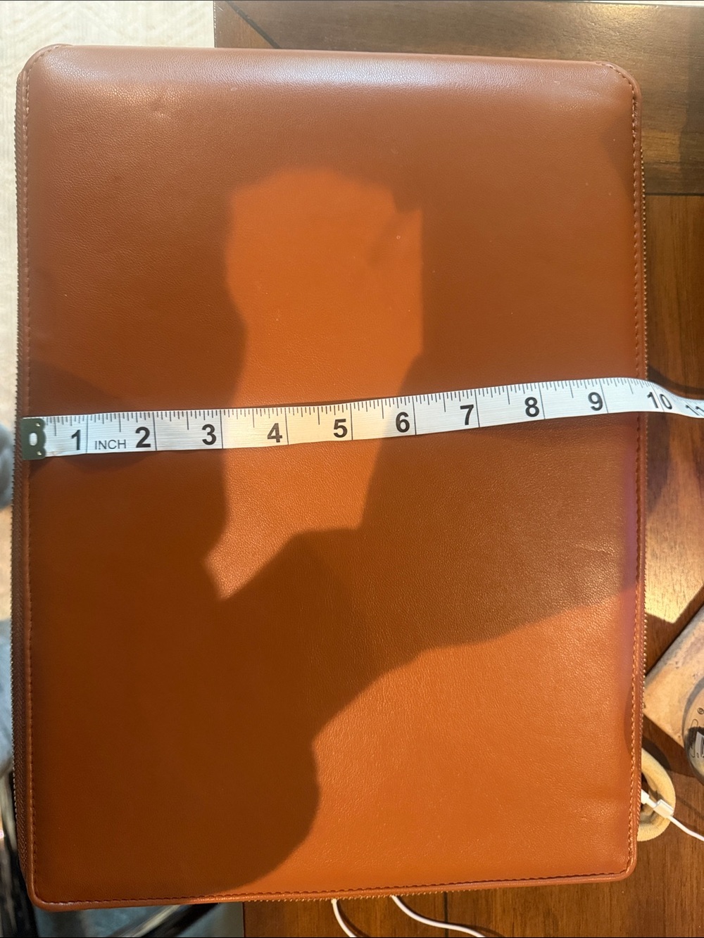 Laurel Denise brown Leather Zip Portfolio midnight pencil Pouch - Picture 7 of 7